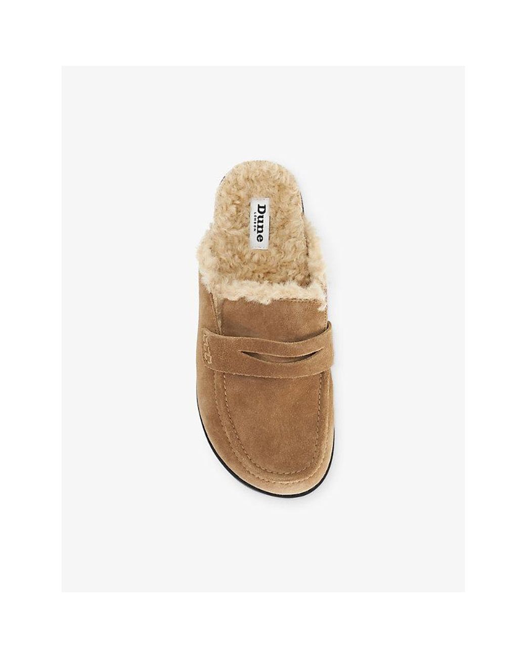 Dune Brown Goldy Suede Loafers