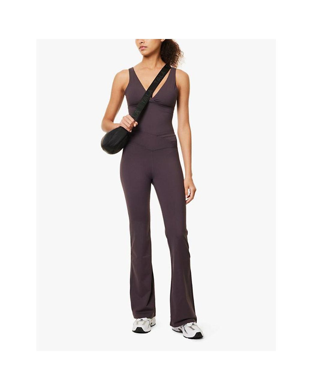 WE Are Tala Purple Dayflex Slim-Fit Flared-Leg Stretch Recycled-Nylon Leggings