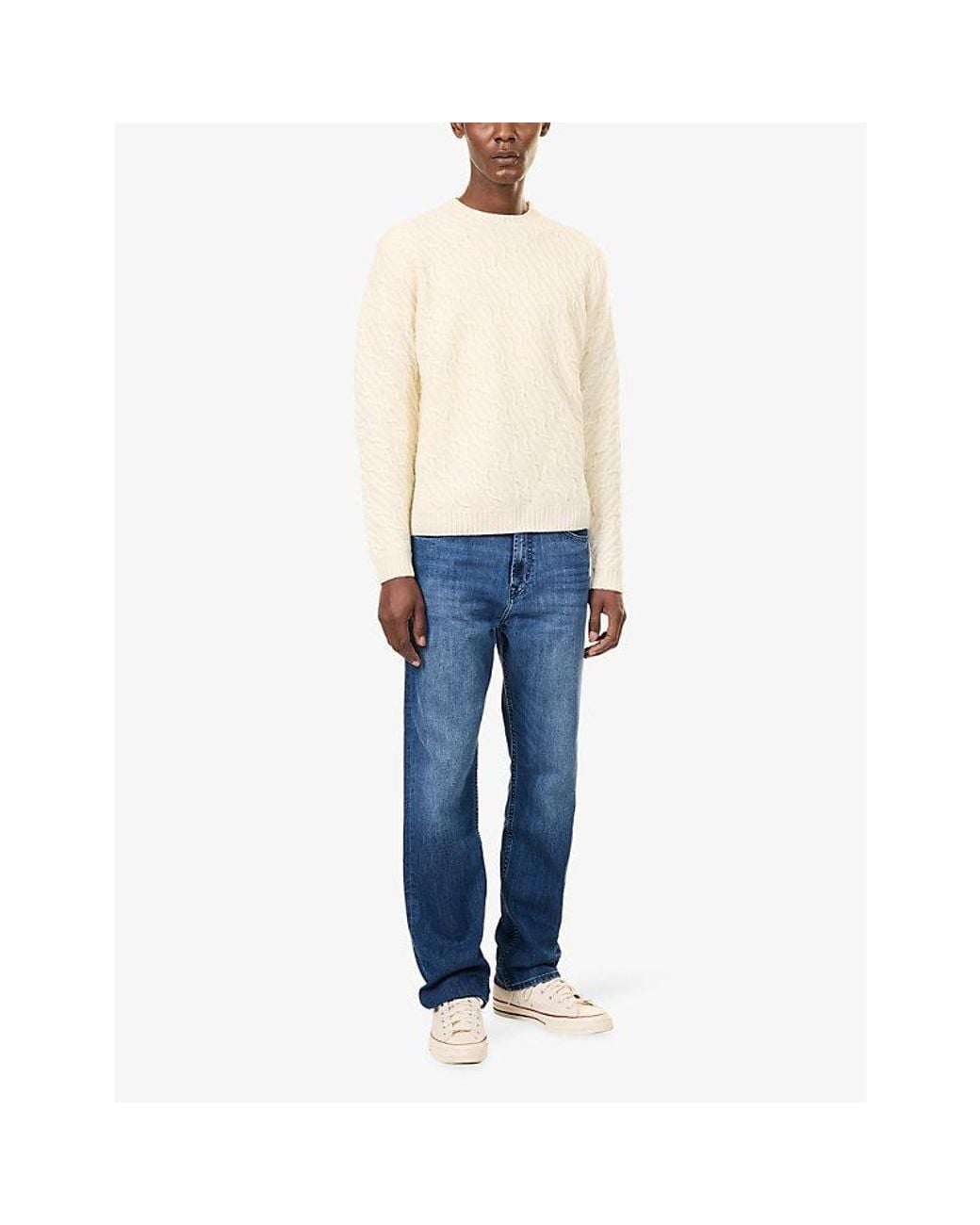 7 For All Mankind Blue Modern Straight-Leg Denim Jeans for men
