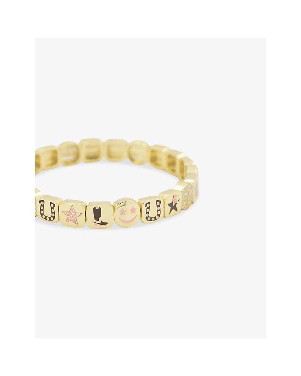 Lisa Gozlan Metallic Dallas City 18Ct-Plated Brass And Cubic Zirconia Bracelet