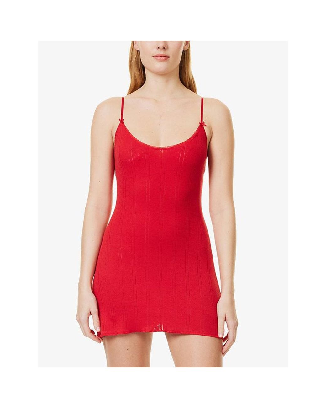 Cou Cou Intimates Red Slim-Fit Cotton Pyjama Slip
