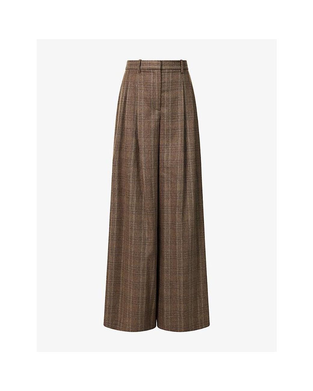 Twp Brown Avery Check Brushed Wool Trousers