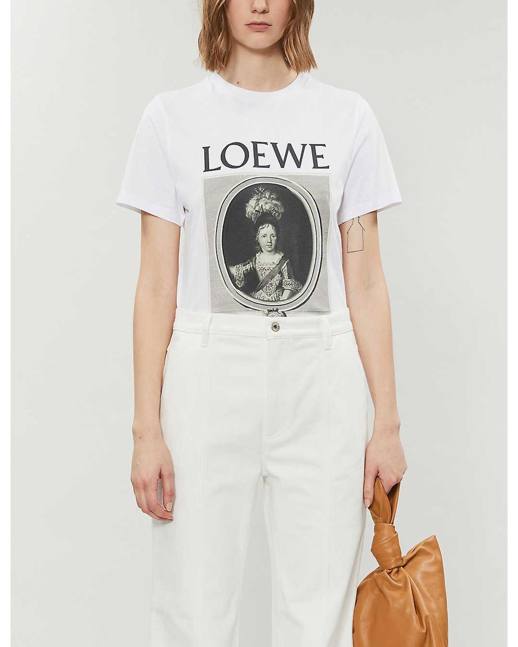 Loewe Portrait-print Cotton-jersey T-shirt in White | Lyst