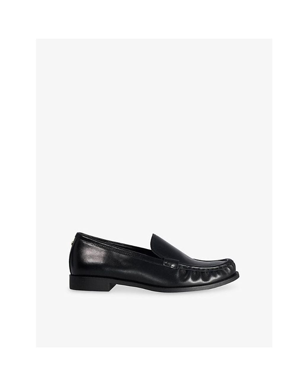 Dune Black Grates Leather Loafers