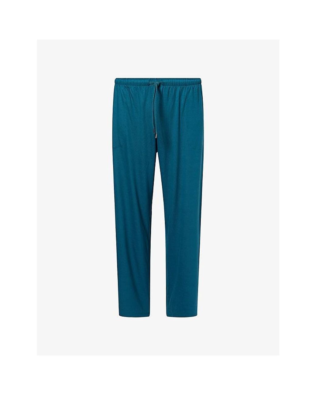 Derek Rose Blue Basel Lounge Modal-Jersey Trousers for men