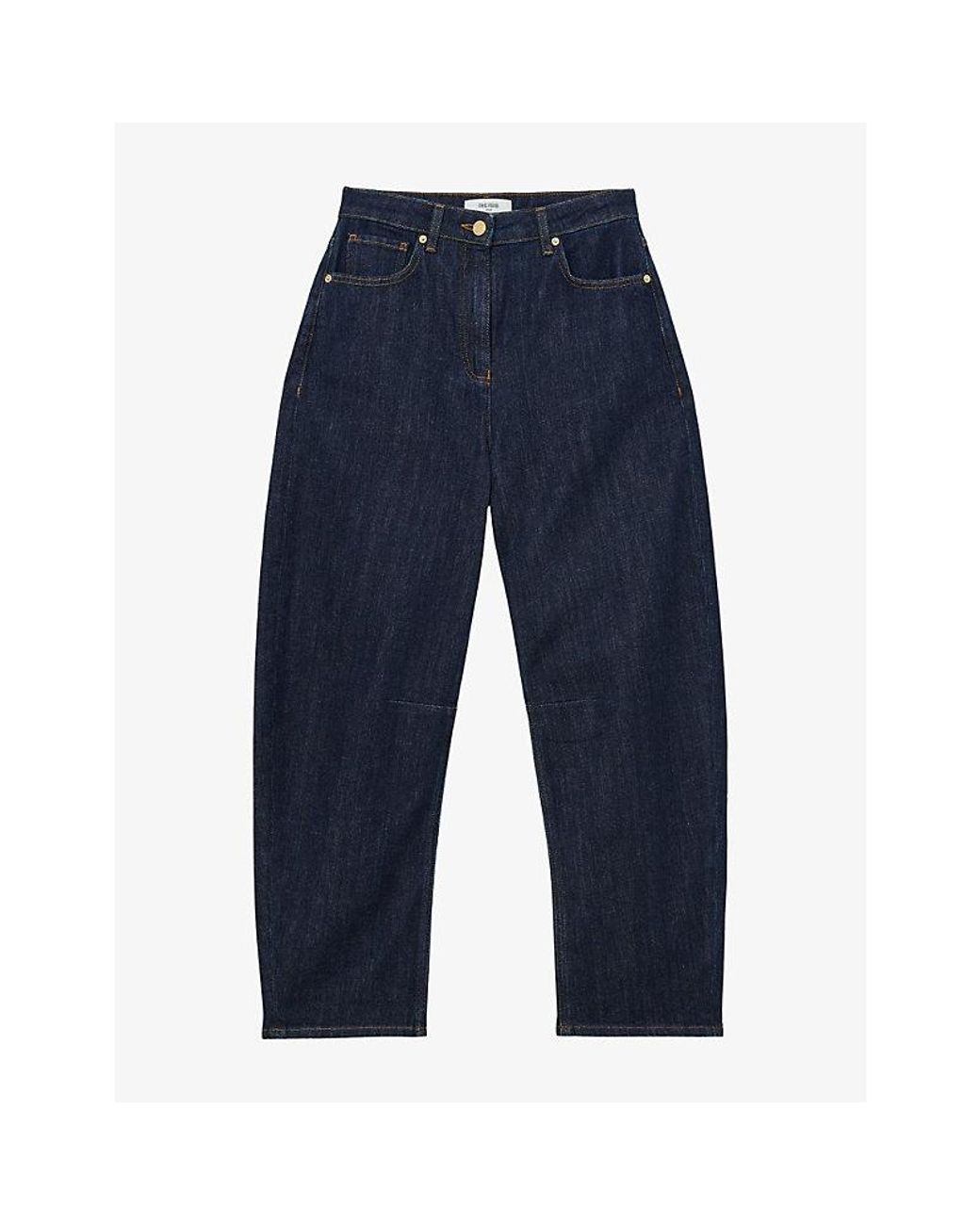 Reiss Blue Levitt Barrel-Leg Denim Jeans