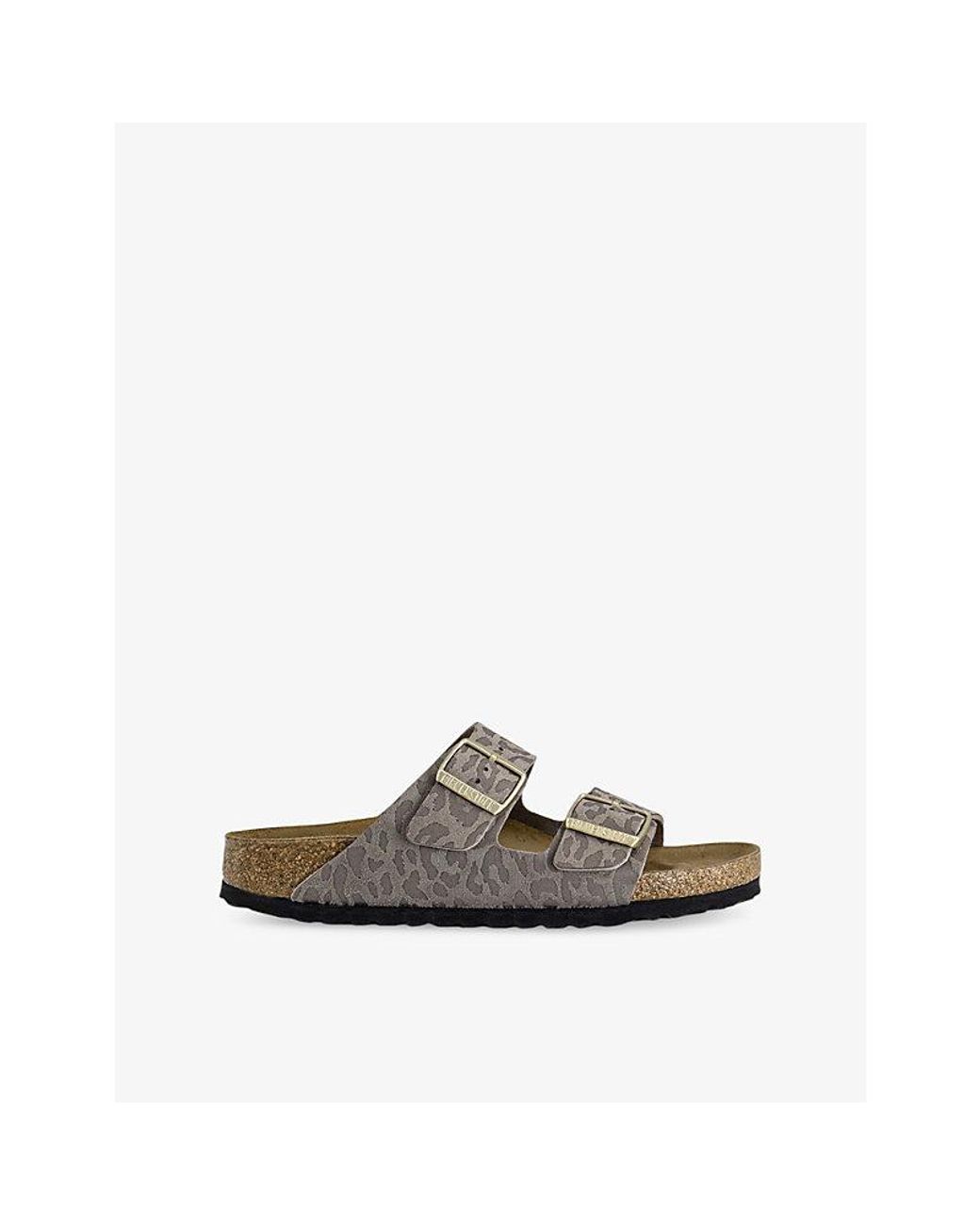 Birkenstock Brown Arizona Two-Strap Faux Suede Sandals