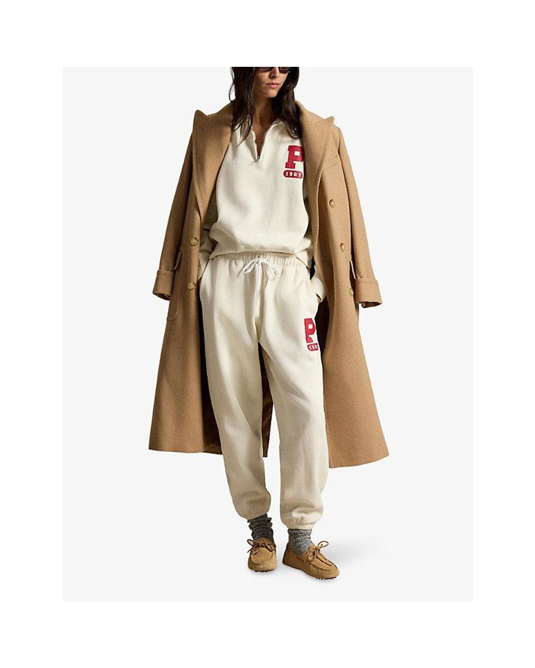 Polo Ralph Lauren White Logo-Print Drawstring-Waist Cotton-Blend Jogging Bottoms