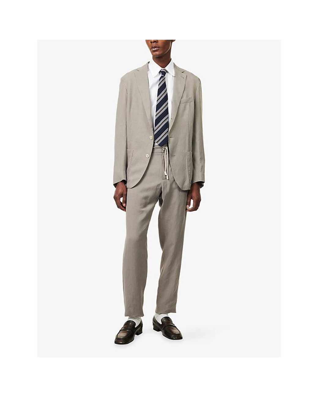 Dunhill White Giza Long-Sleeve Cotton Shirt for men
