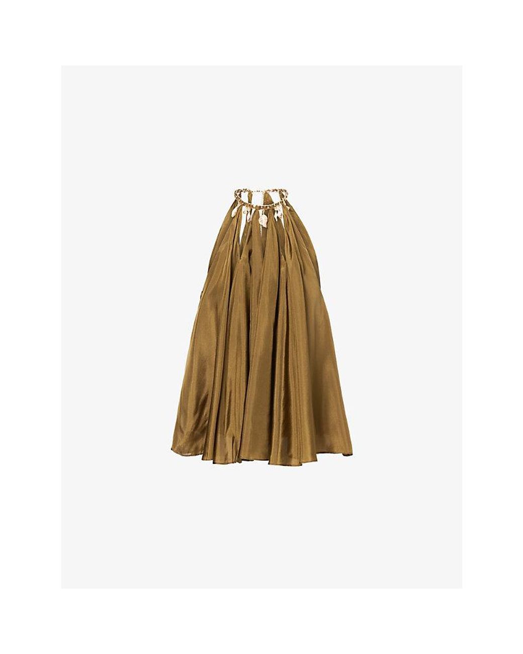 Zimmermann Natural Mahon Chain Neck Silk Blouse