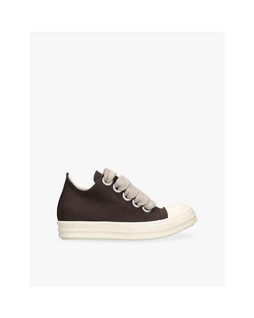 Rick Owens Black Jumbo-Lace Low Canvas Trainers