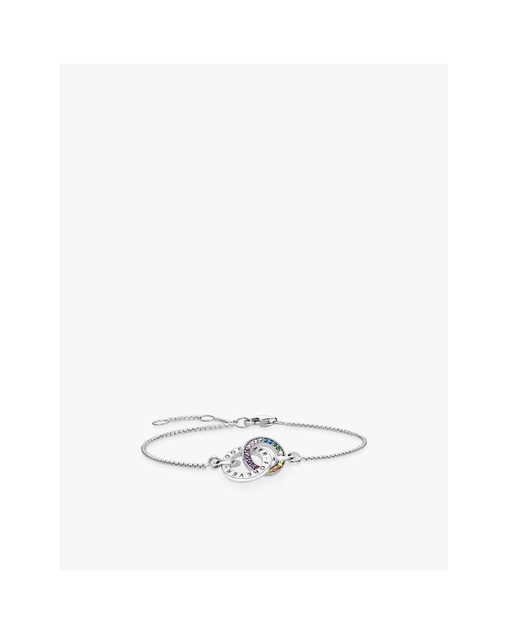 Thomas Sabo White Together 925 Sterling- And Coloured-Zirconia Pendant Bracelet