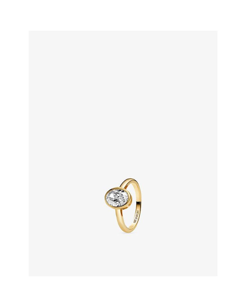 Sif Jakobs Metallic Sardinien Ovale Grande 18Ct- Plated Sterling- And Zirconia Ring