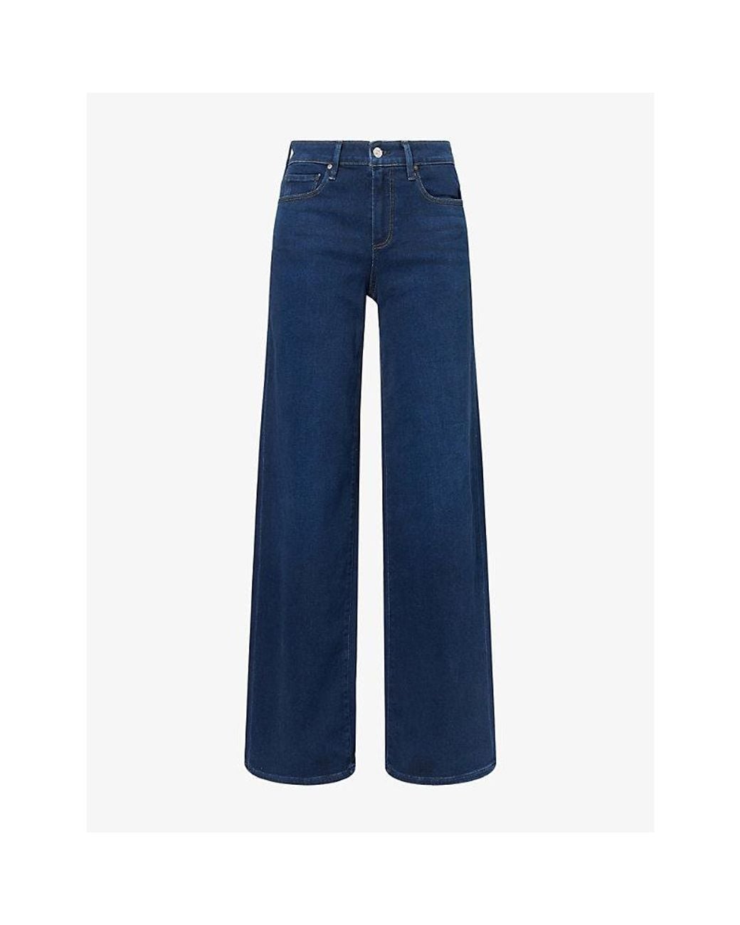 PAIGE Blue Tatum Wide-Leg Denim Jeans