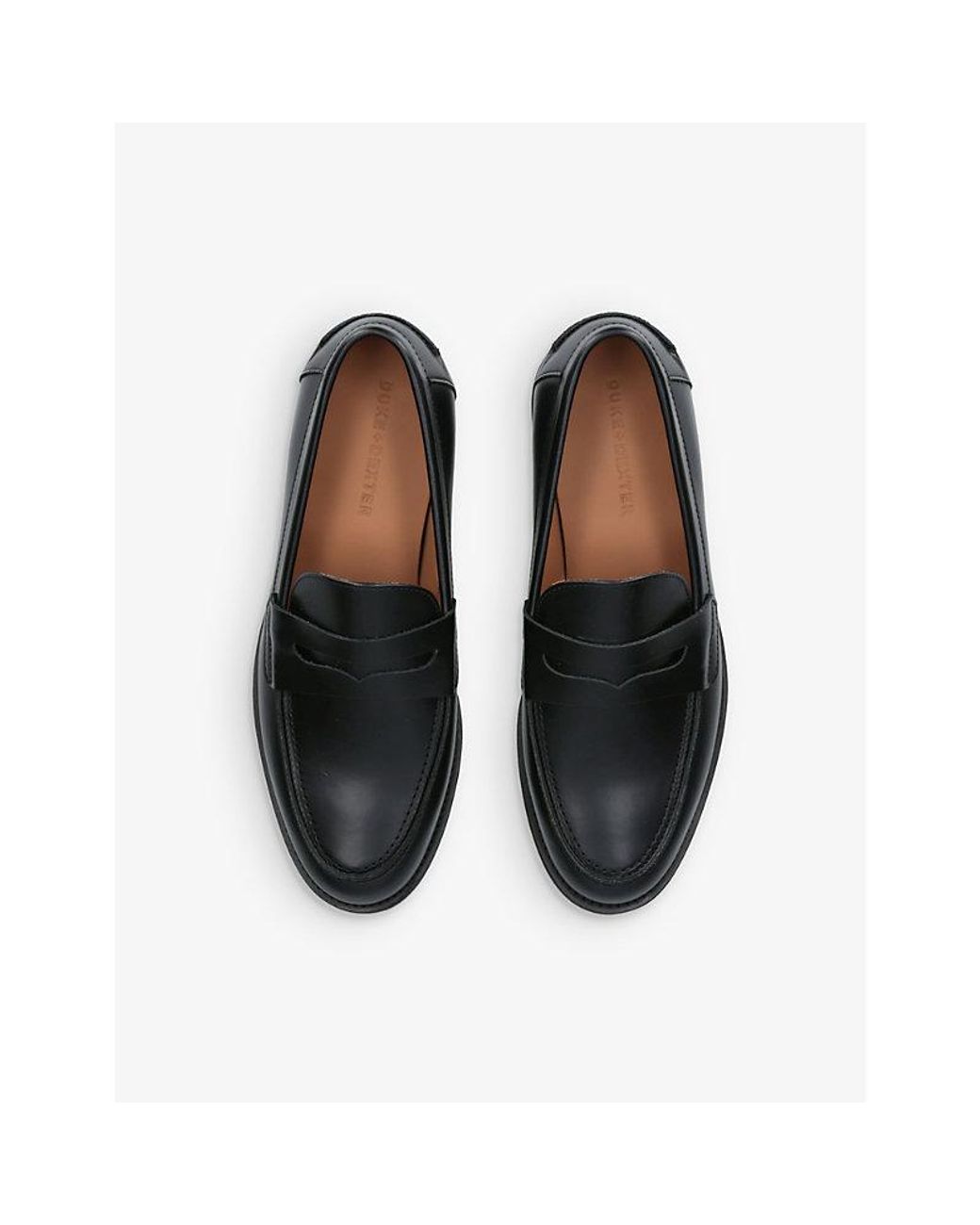 Duke & Dexter Black Wilde Leather Penny Loafers for men