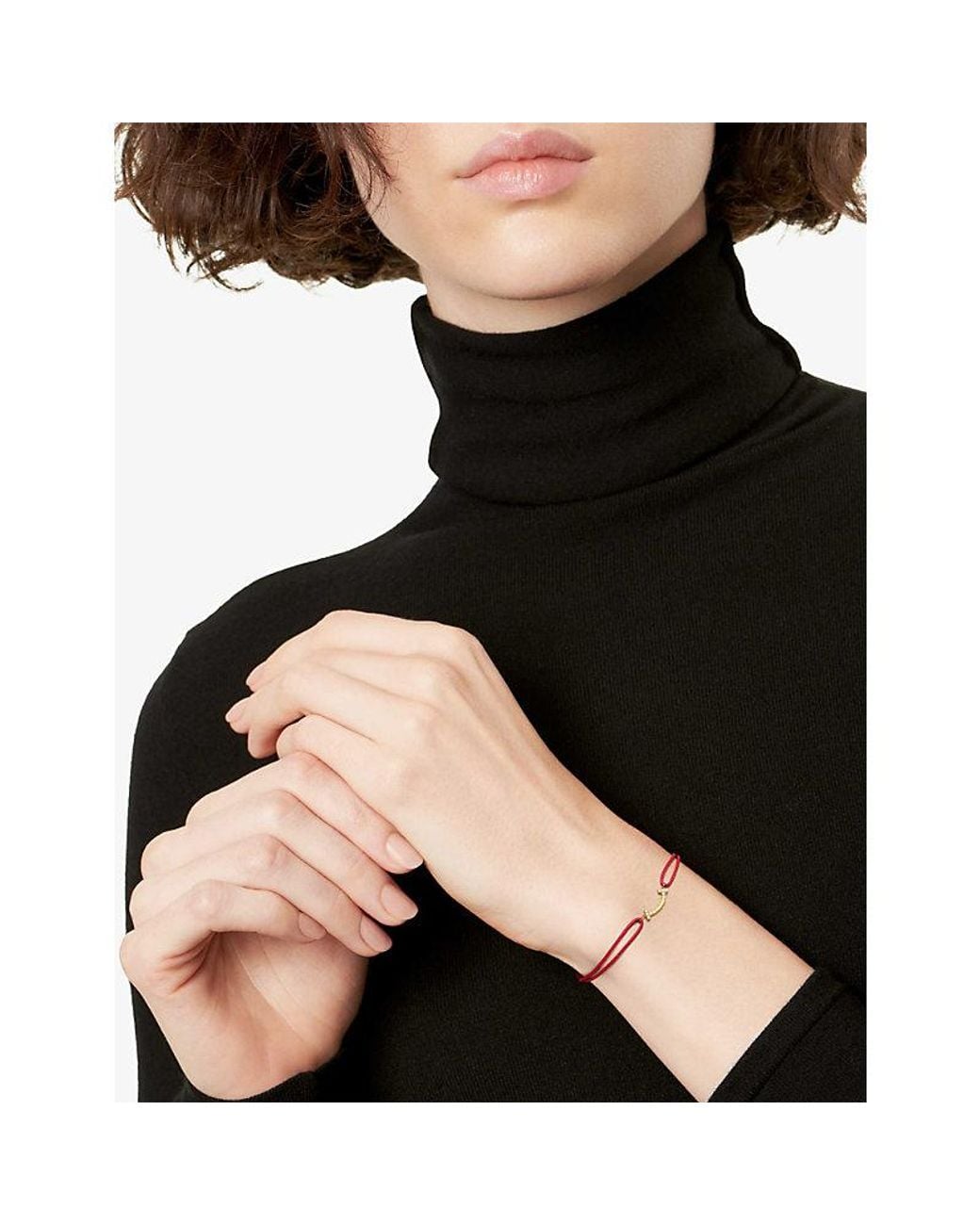 Tiffany & Co White Tiffany T Smile 18Ct Rose And 0.03Ct Diamond Cord Bracelet
