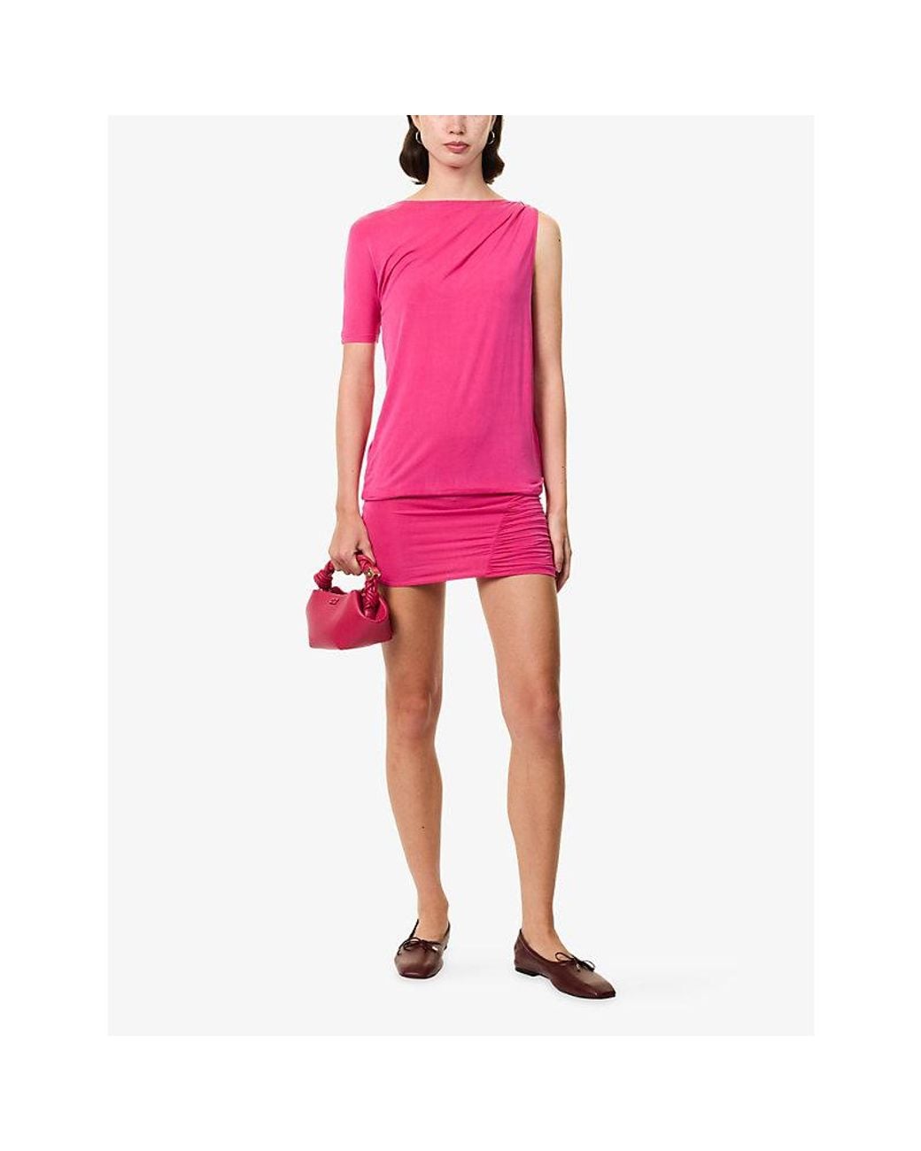 Peachy Den Pink Kylie Bubble Jersey Mini Dress