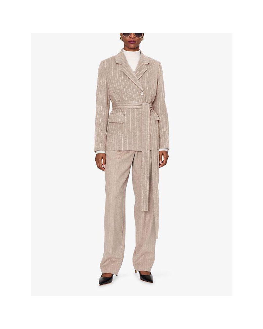 Joseph Natural Eulie Belted-Waist Wool And Cashmere-Blend Jacket