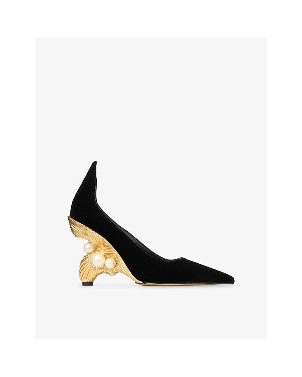 Jimmy Choo Black Ithaca 95 Velvet Heeled Pumps