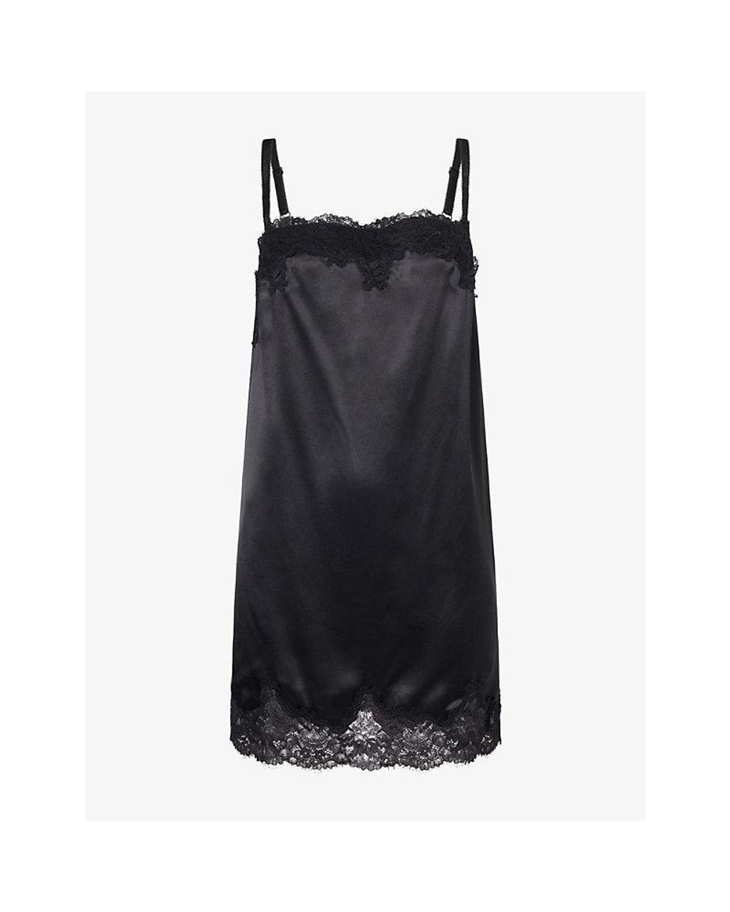 Reformation Black Emma-Rose Slip Silk Mini Dress