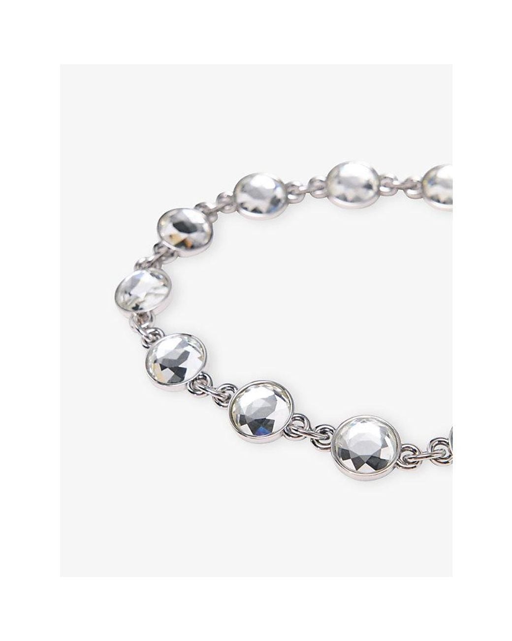 Maje White Chain And Rhinestone Metal Belt
