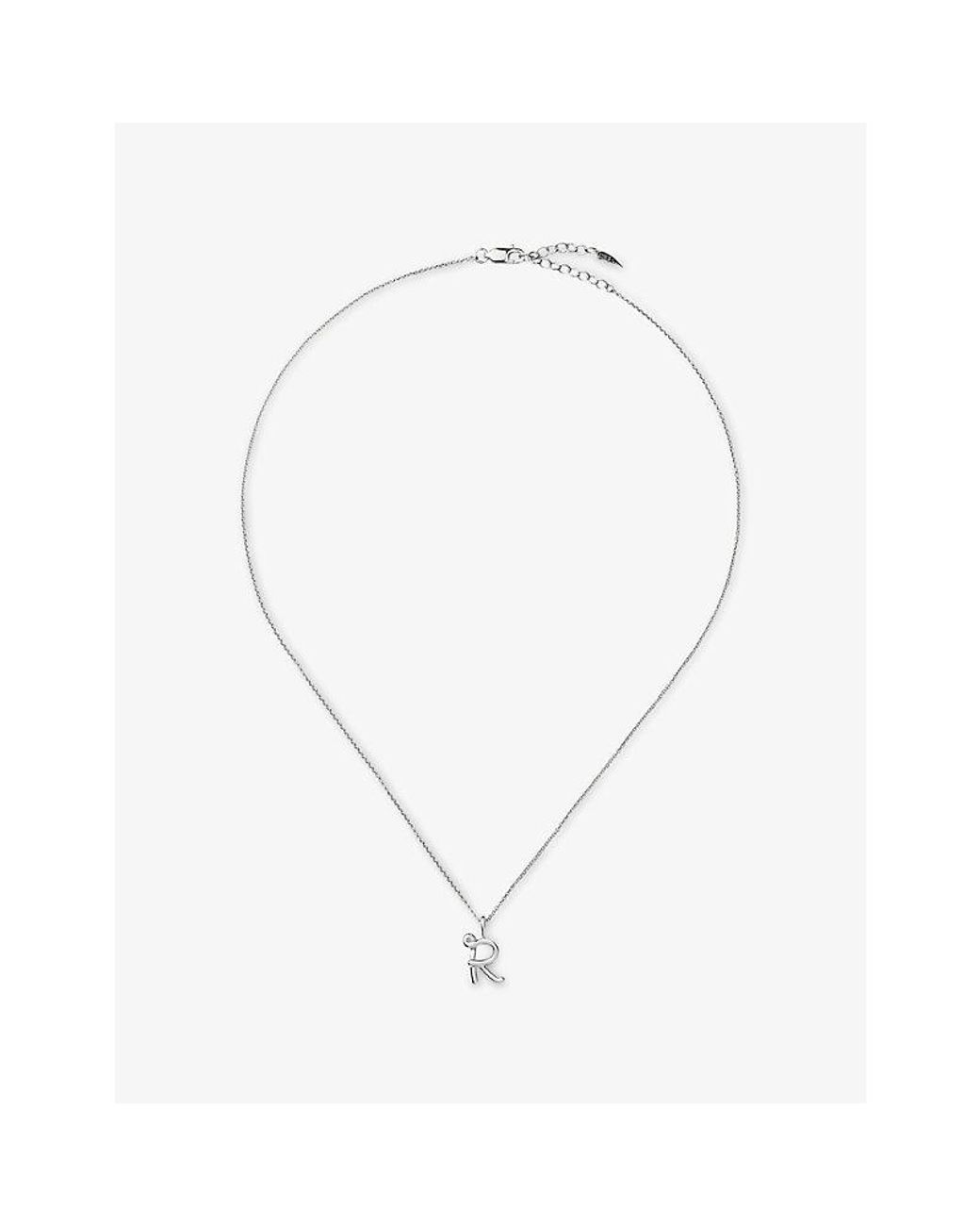 Missoma Metallic Curly Molten Mini Initial R-Plated Sterling- Necklace