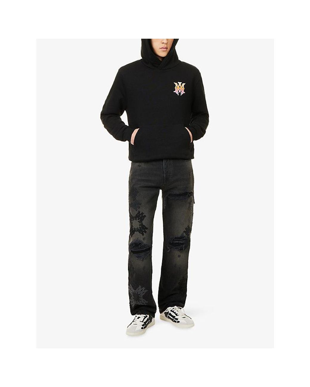Amiri Black Surf Graphic-Print Cotton Hoody for men
