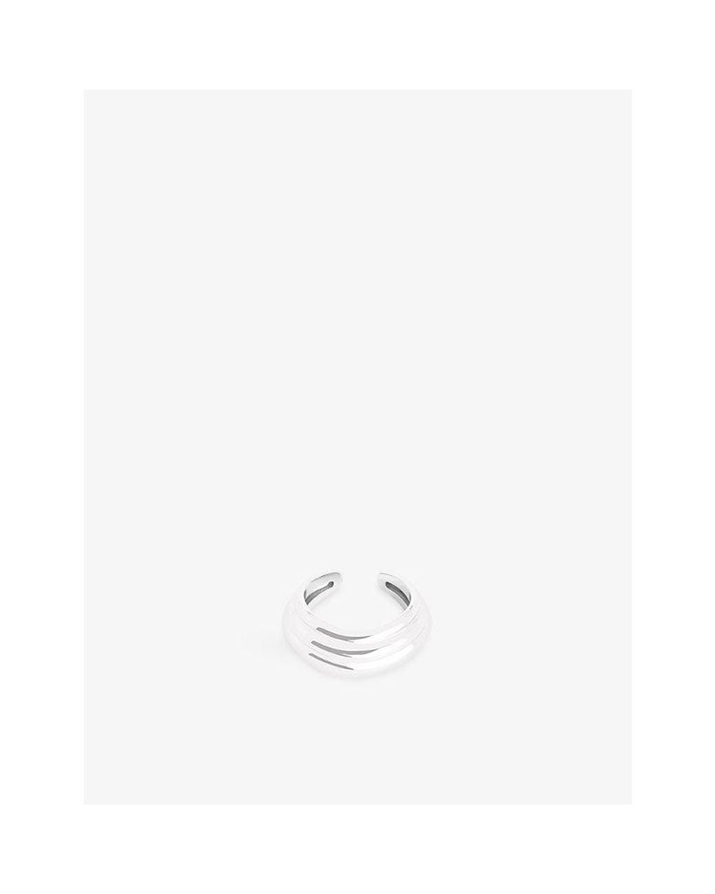 Astrid & Miyu White Ripple Wave-Plated Sterling- Single Ear Cuff