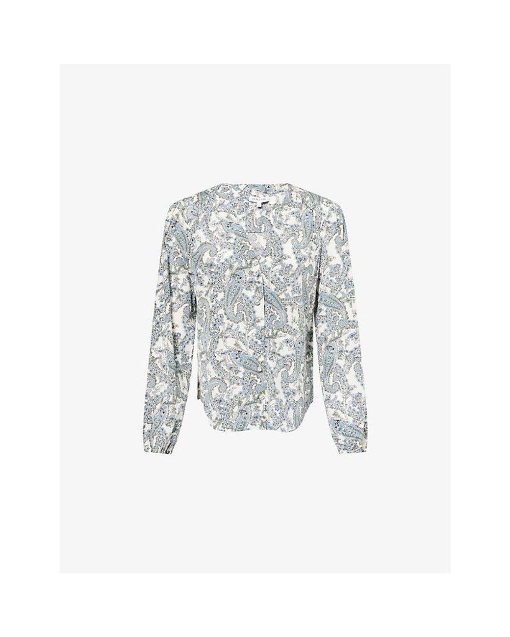 Veronica Beard Multicolor Farah Paisley-Print Silk-Blend Blouse