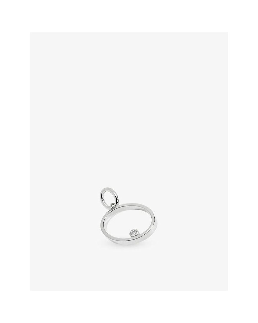 Monica Vinader White Solitaire Diamond Initial O Sterling- And 0.035Ct Lab-Grown Diamond Pendant