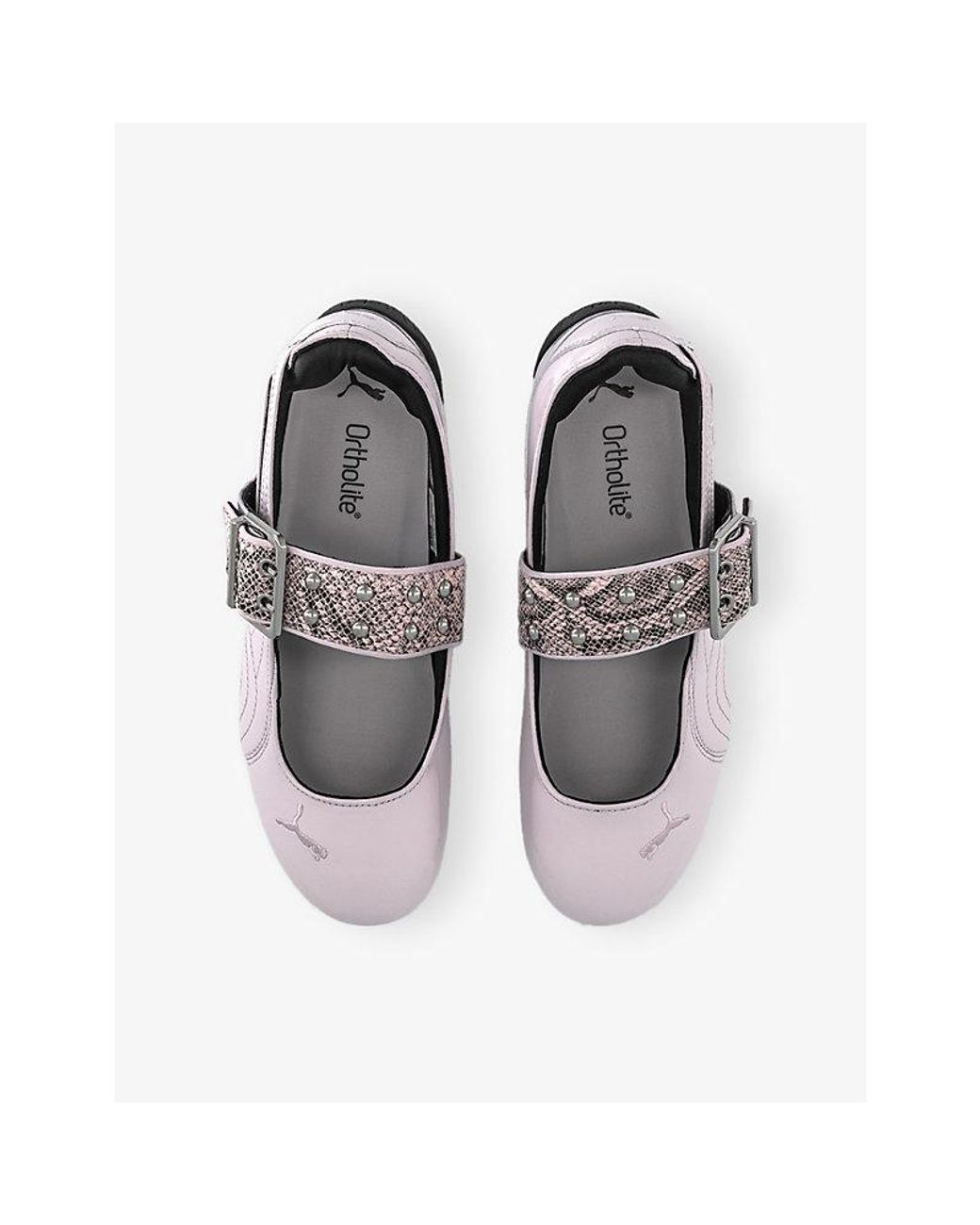 PUMA White Speedcat Ballet Patent-Leather Trainers