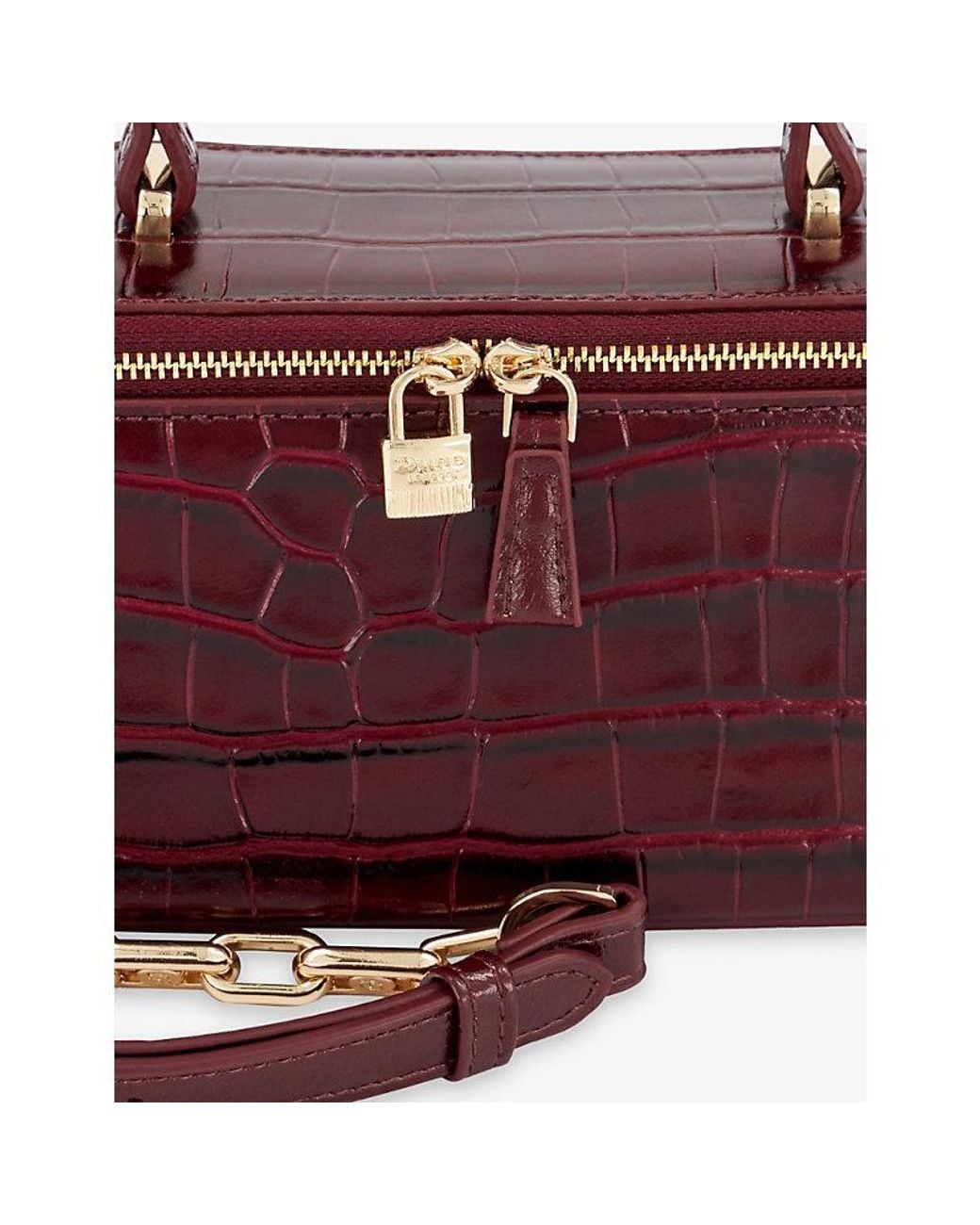 Dune Red Successful Mini Leather Top-Handle Bag
