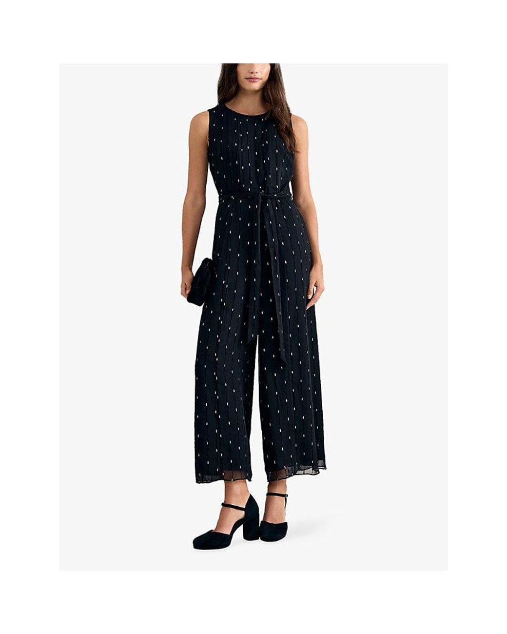 Phase Eight Black Platform Heeled Suede Shoes