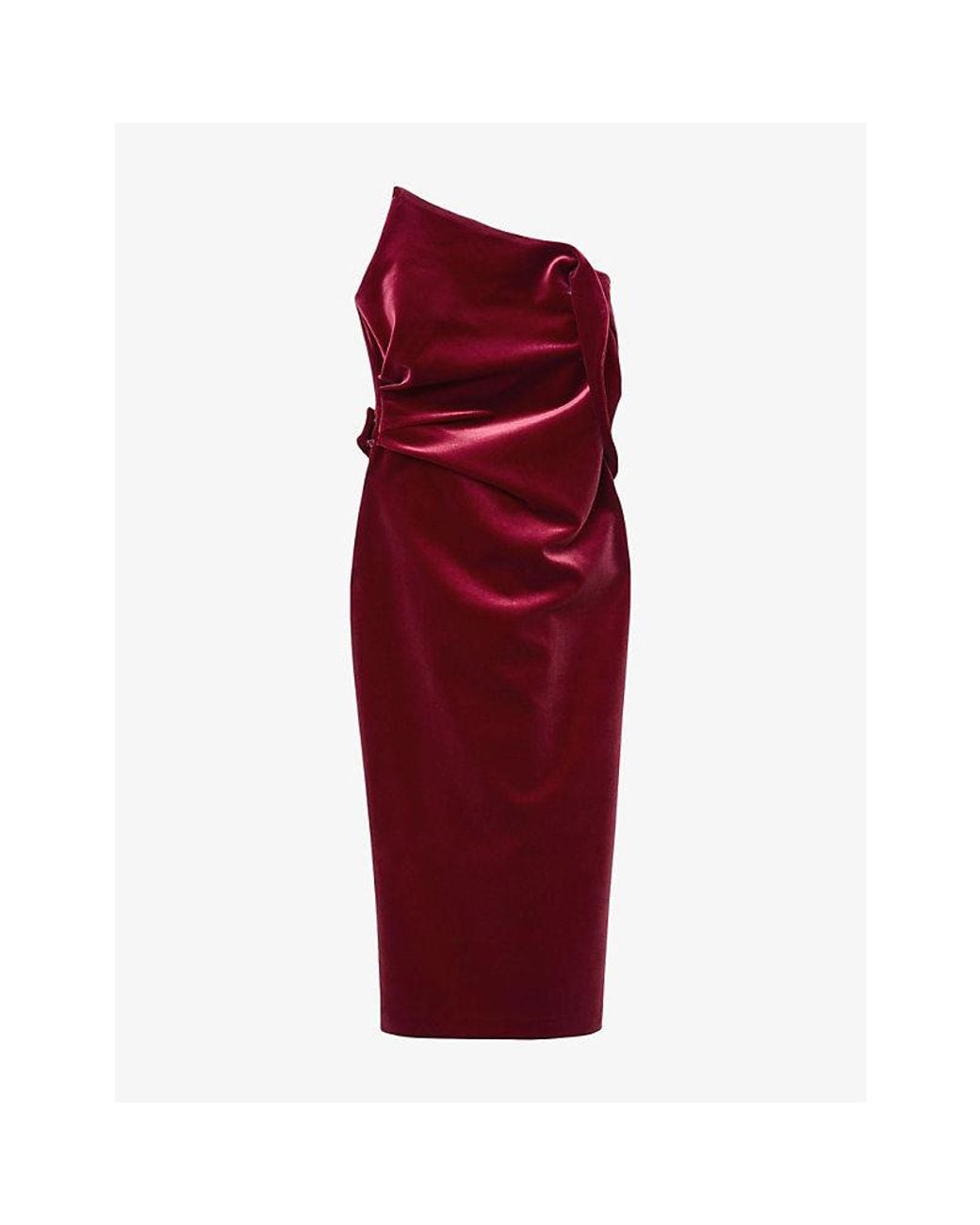 Reiss Dasha Structured Strapless Stretch-Velvet Midi Dress