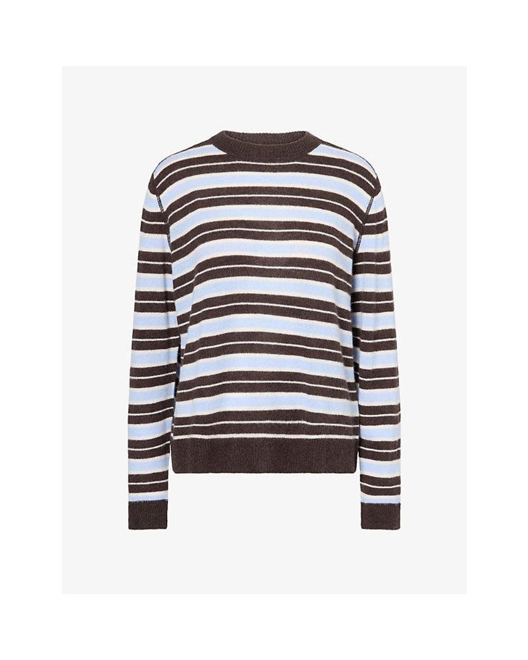 Reformation Black Striped Boyfriend Cashmere Jumper