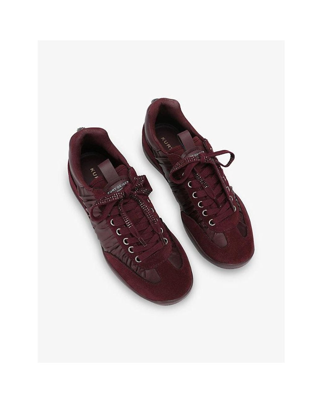 Kurt Geiger Red Royal Fabric And Suede Trainers