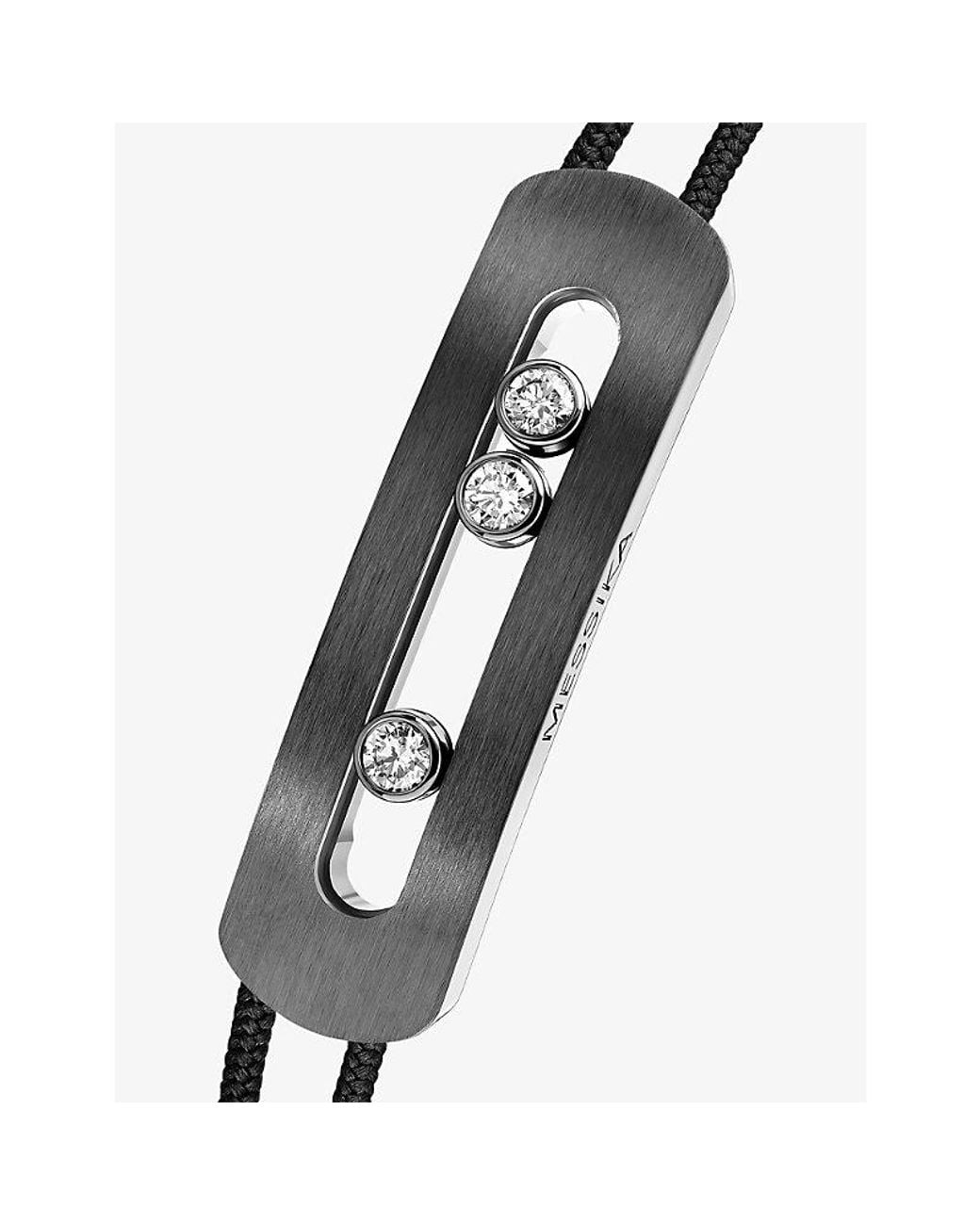 Messika White Move Large Titanium And 0.44Ct Diamond Cord Bracelet