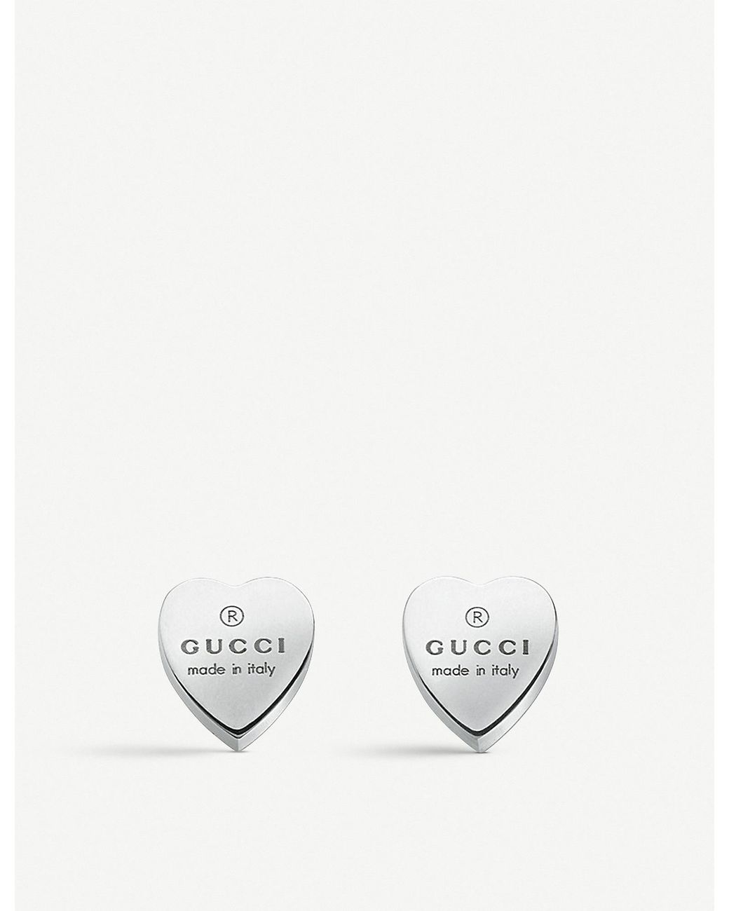 gucci heart earrings silver