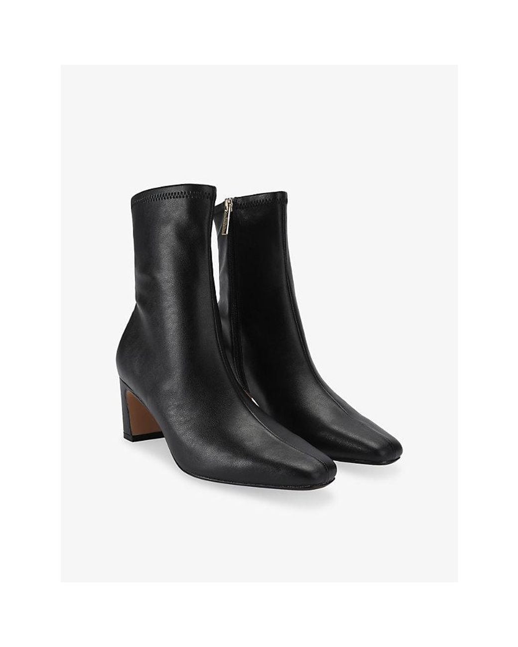 Steve Madden Black Willah Heeled Faux-Leather Ankle Boots