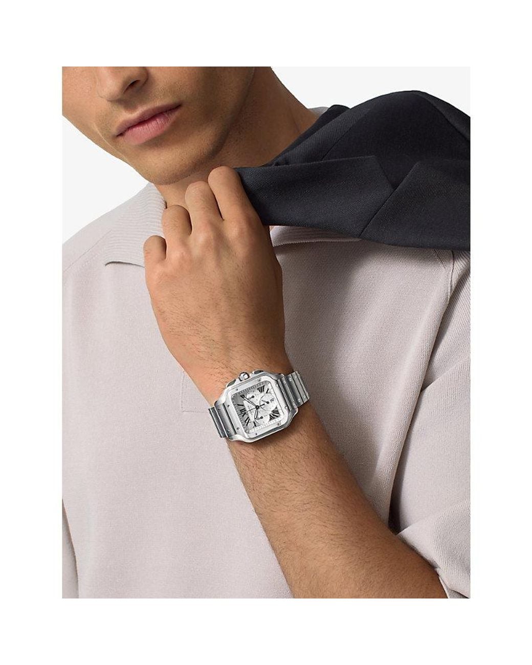 Cartier Metallic Santos De Large Model Automatic Watch for men