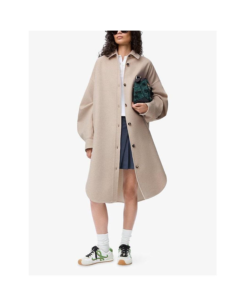Loewe Natural Oversized Cut-Out Wool-Cashmere Blend Jacket