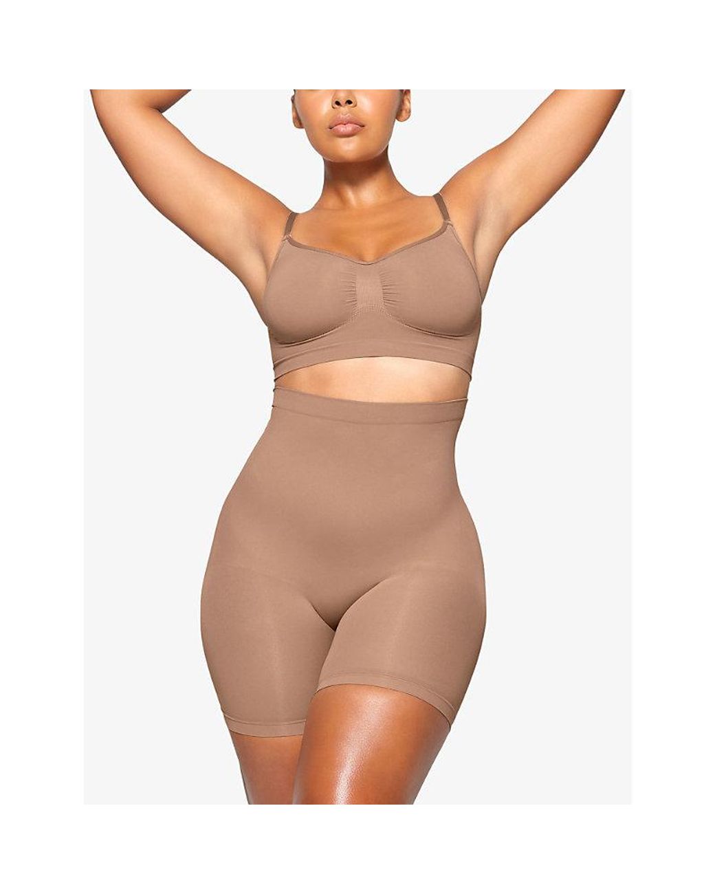 Skims Natural Sculpt Fitted Stretch-Woven Shorts Xxl
