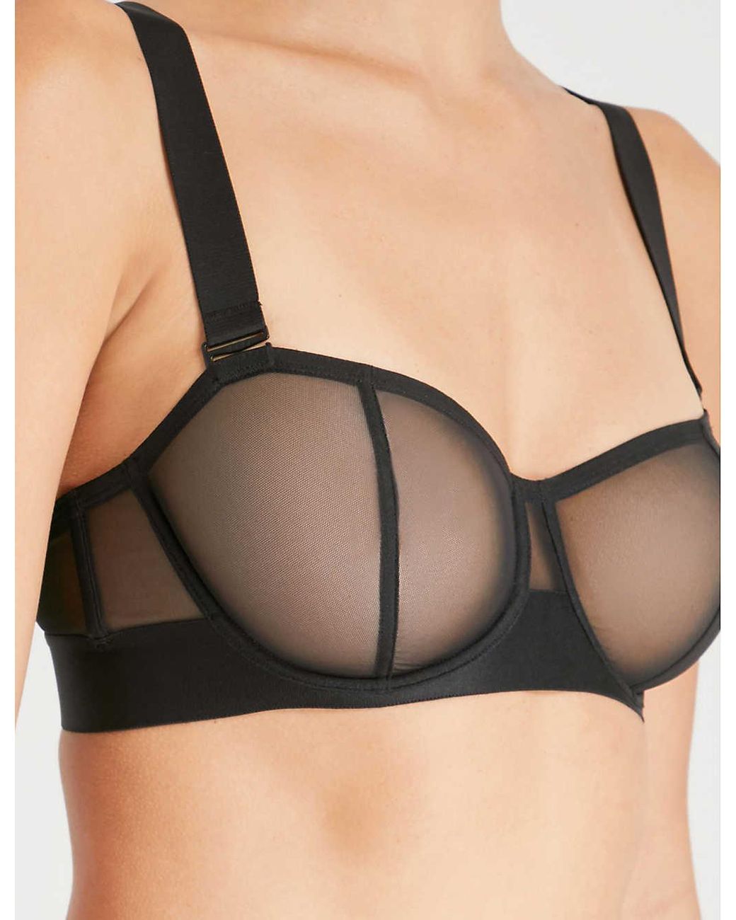 Dkny Sheers Strapless Mesh Bra Dk4939 In Cashmere
