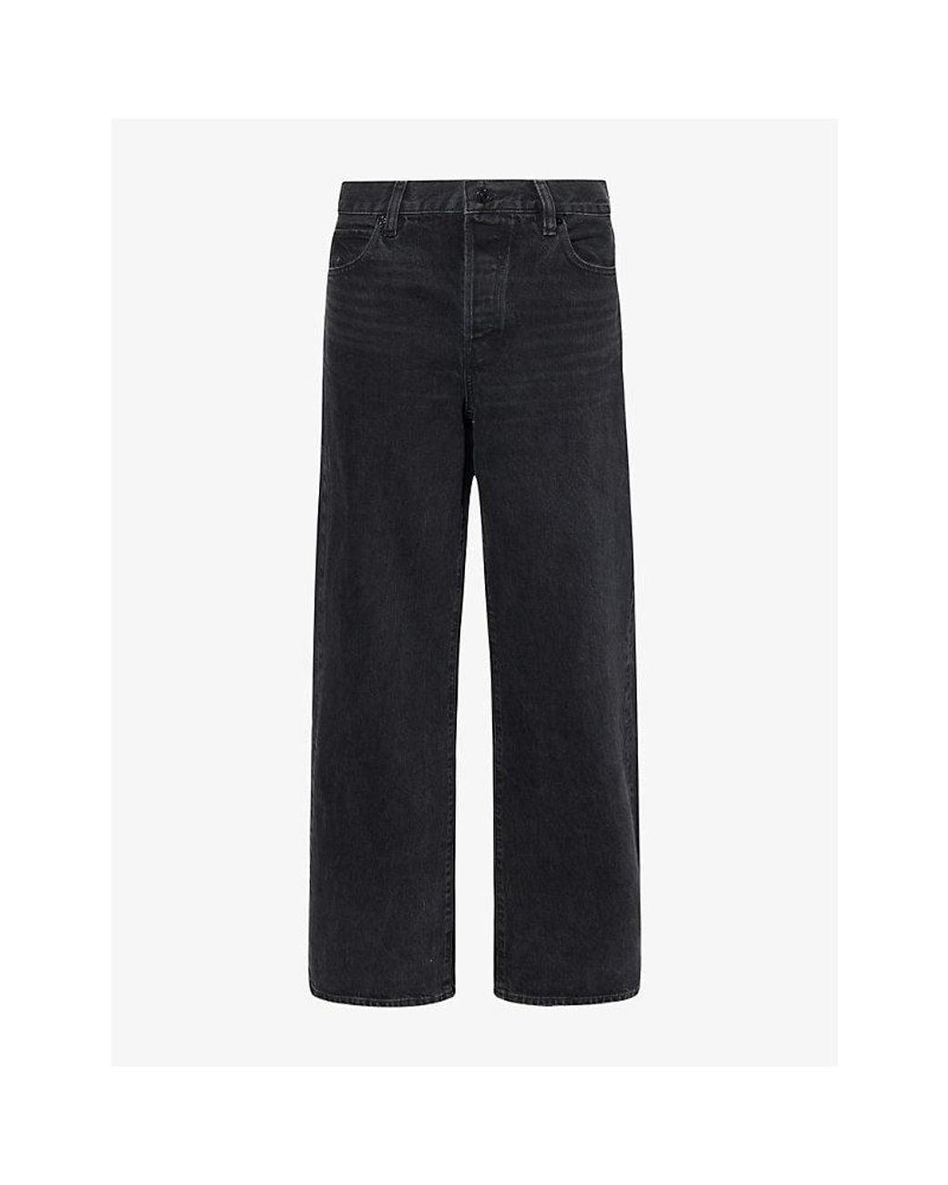 FRAME Blue The Loose Wide-Leg Low-Rise Denim Jeans