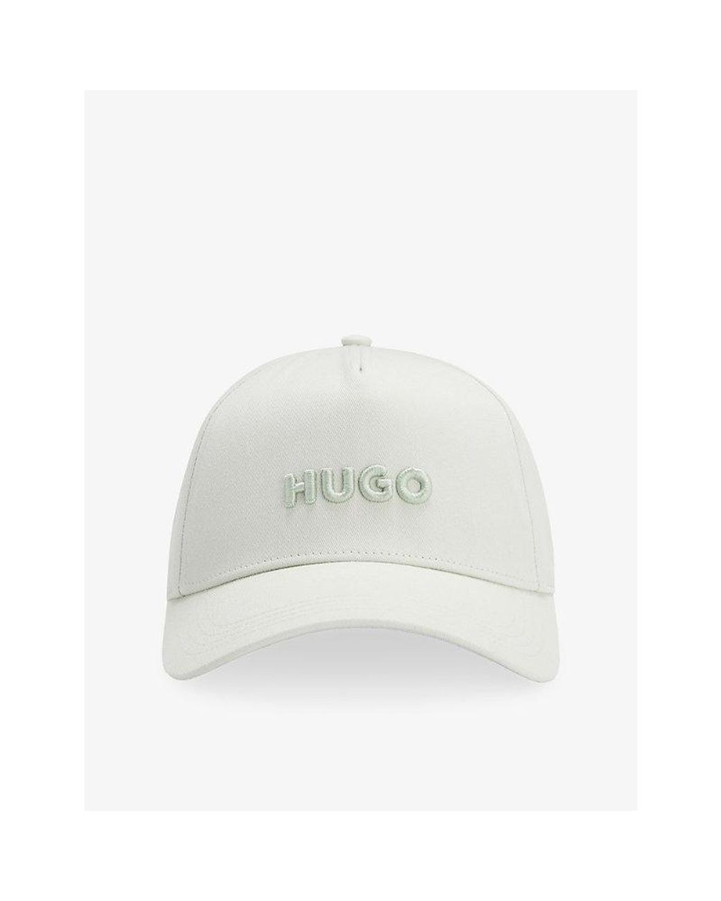 HUGO White Logo-Embellished Cotton-Twill Baseball Cap for men