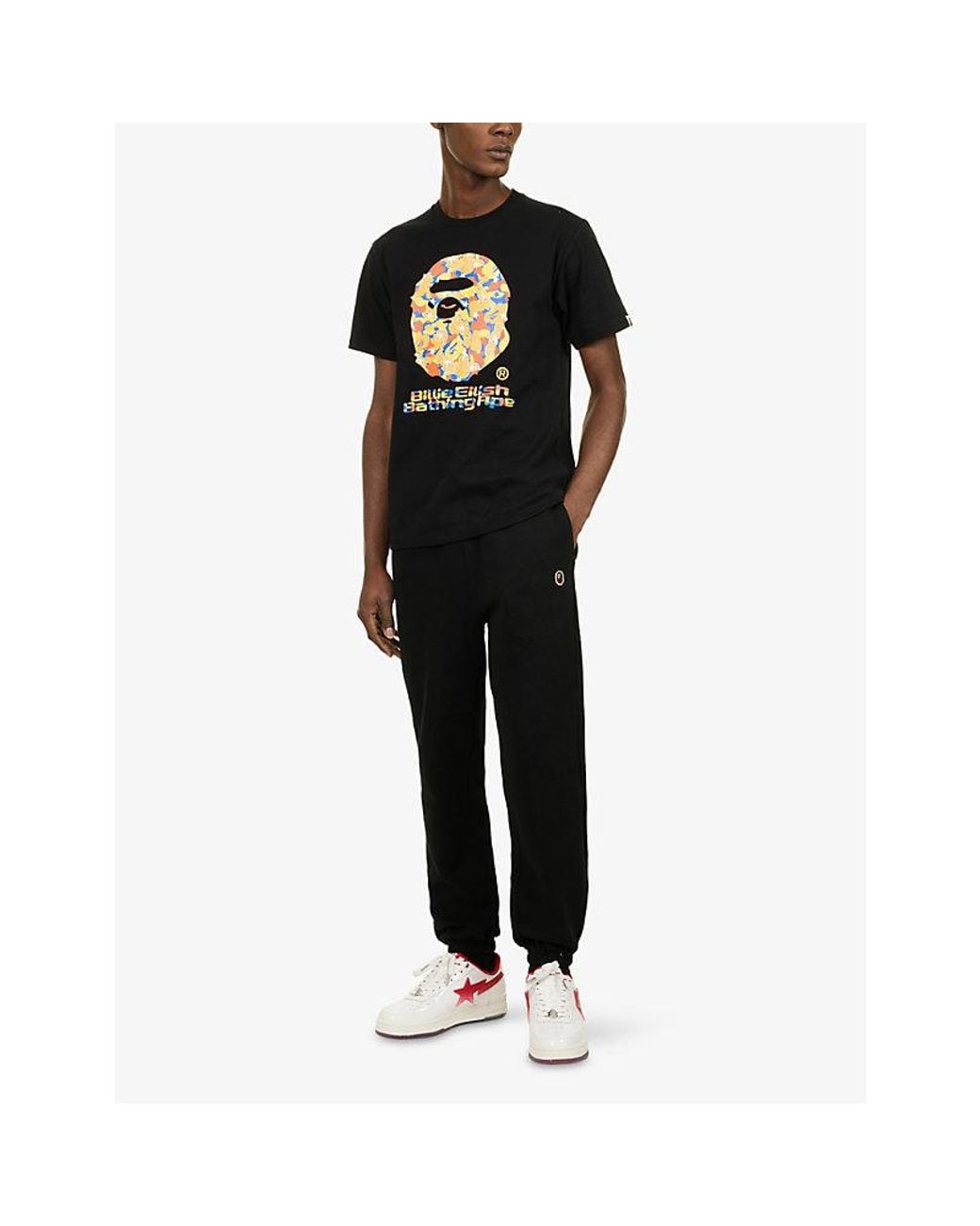 A Bathing Ape Black Bape X Billie Eilish Camo Cotton-Jersey T-Shirt for men