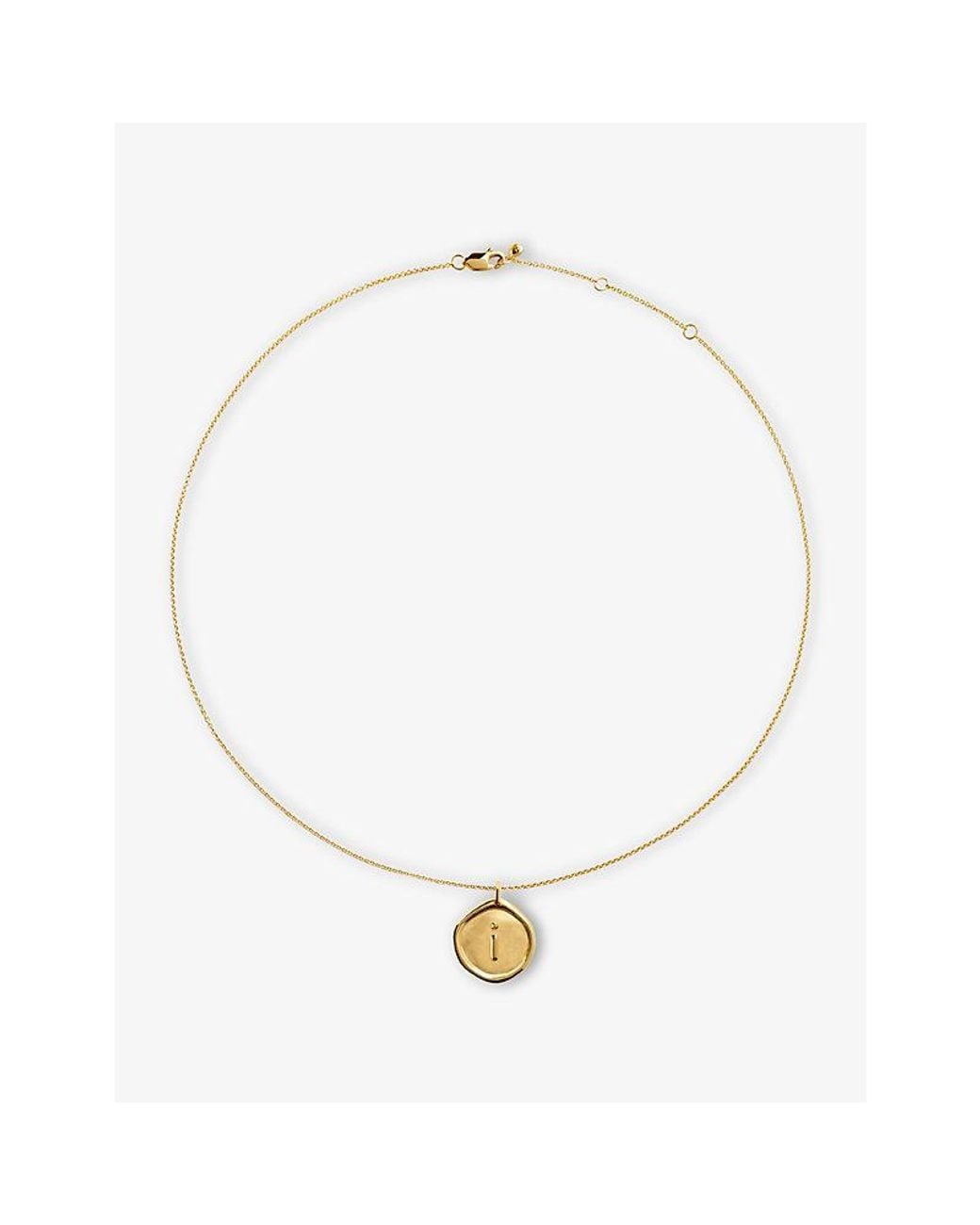 Monica Vinader Metallic Initial I Stamp 18Ct Vermeil Chain Necklace