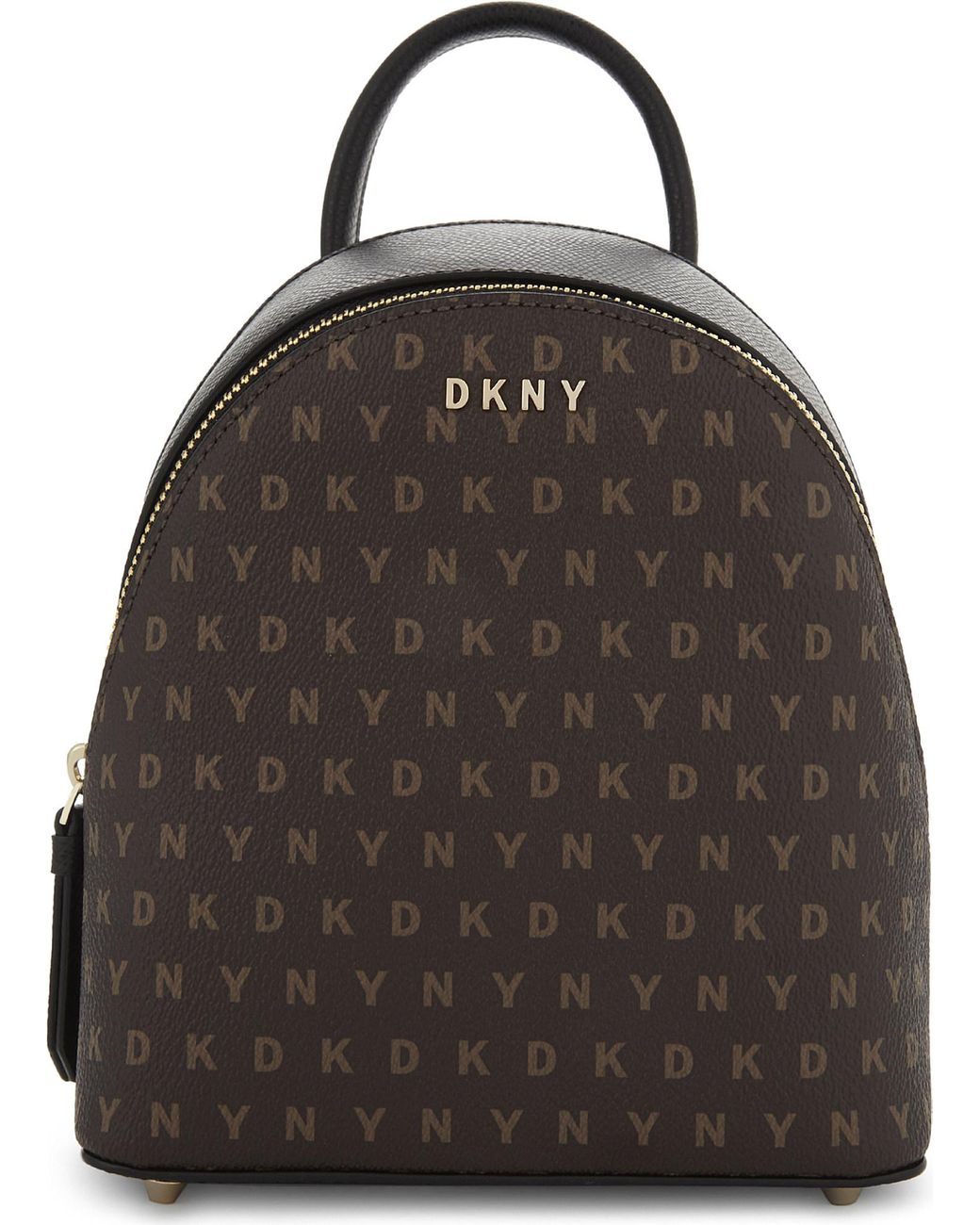 DKNY Logo Print Mini Backpack in Brown | Lyst
