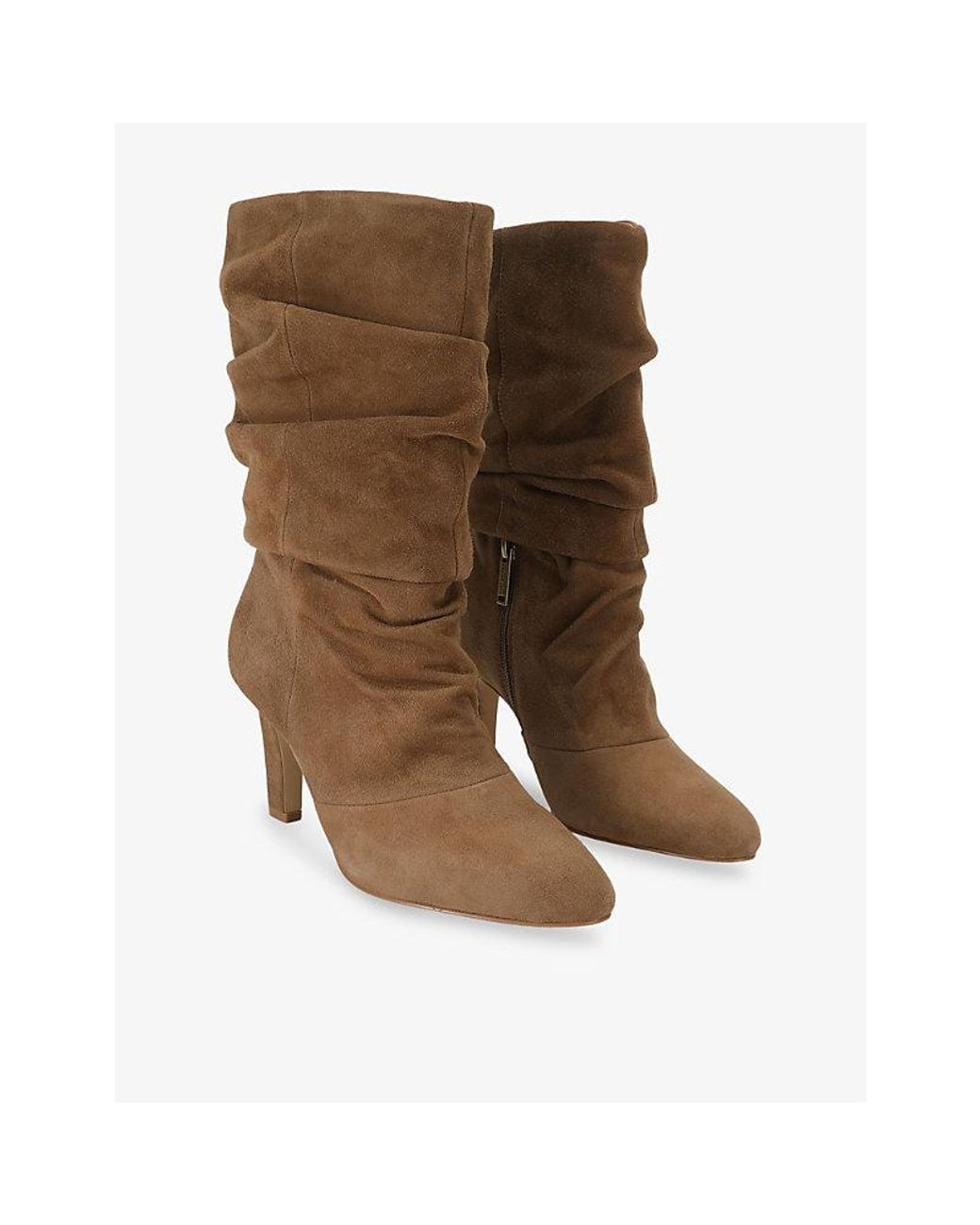 Kurt Geiger Brown Elizabeth Slouch Heeled Suede Boots