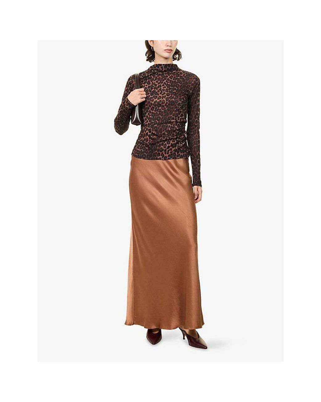 Rails Brown Joelle Mock-Neck Woven Top
